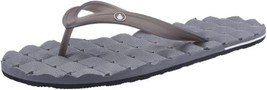 Volcom Mens Recliner Rubberr Sandal Size 3 Color Black Grey - £30.64 GBP