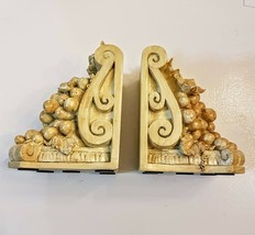 Grape Vine Bookend SET Ornate Tuscan/Grecian Heavy Resin Library Decor B... - £19.40 GBP