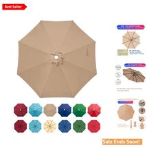 Stylish 9ft Khaki Replacement Canopy for 8-Rib Patio Umbrellas - Waterproof - $65.29