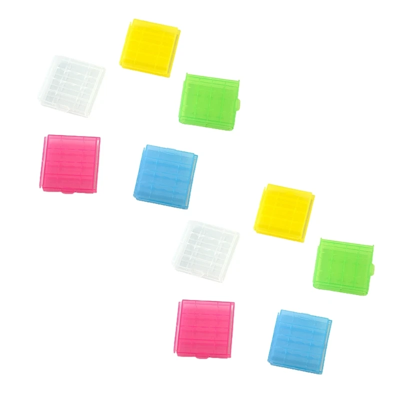 10Pcs Plastic   Holder Storage Box for 14500 AA AAA  Container R7UA - £47.66 GBP