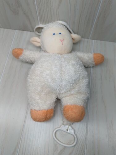 Child of Mine Carters plush lamb sheep orange feet hanging crib toy NO MUSIC - $9.89