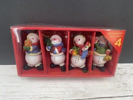 Vintage Set of 4 Snowman Christmas Holiday Ornaments Rite Aid Holiday Character - £15.63 GBP
