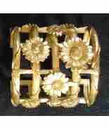 ESCADA PAIR HUGE GOLD CUFFS 1990 DAISIES  - $999.00