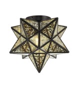 JONATHAN Y JYL9035D Stella 12&quot; Moravian Star Metal/Glass LED Flush Mount - $148.02