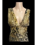 Double Zero Mini Shimmering Dress Leopard Print Short Bodycon Sleeveless... - £30.86 GBP