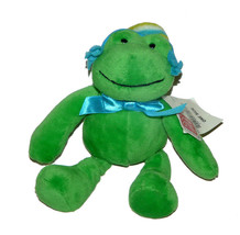 Gund Frog Wearing Jester Hat Striped Toboggan with Tag Stuffed Animal Lovey Toy - £14.93 GBP