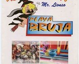  Mr. Lionso Playa Bruja Menu Mazatlan Sinaloa Mexico Blond Witch on Broom  - $21.78
