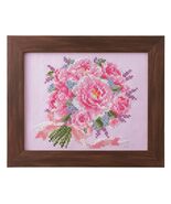 Cosmo Peony Bouquet Seasonal Flower Arrangement Cross Stitch Kit - $680.86 MXN