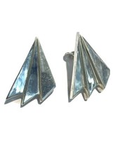 VINTAGE Charles Krypell Sterling Silver Modern Abstract Geometric Earrings - $98.01