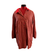 Victoria&#39; Secret Country Medium Red green Plaid Flannel Nightshirt Pajam... - £24.78 GBP