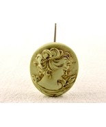 Ladies&#39; Hat Pin, 8&quot; Shank, Right Facing Cameo on Light Blue Resin Head, ... - $20.15 CAD