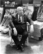 Alfred Hitchcock 16x20 Canvas Giclee Smoking Cigar Flower Shop - £55.81 GBP