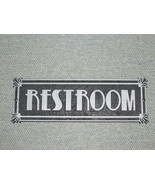 Restroom Sign Wood Art Deco Style Silver and Black Bathroom Signs - £15.10 GBP