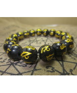 So Rare Blessed Black Tibet Bracelet with Magic Letters Top Thai Buddha ... - £11.73 GBP