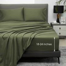 Green Extra Deep Pocket Queen Sheet Sets Fits 18&quot;-24&quot; In Deep Mattress -... - £71.84 GBP