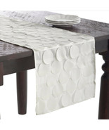 Saro La Molina Runner Oblong Table Runner with Circles 16 x 72 Inch Vanilla - $20.29 CAD