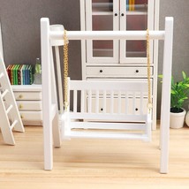 AirAds Dollhouse 1:12 miniature furniture wood swing white room decoration - £9.20 GBP