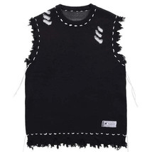 Distressed Knitted Vest - $742.38 MXN