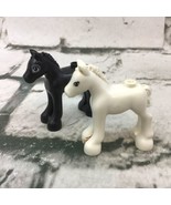 Lego Pony Horses Lot Of 2 Black And White Colts Mini Figures Building Toys  - £7.48 GBP