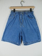 Vintage Bobbie Brooks High Rise Elastic Waist Tie Mom Jeans denim Shorts Size 8 - £7.86 GBP