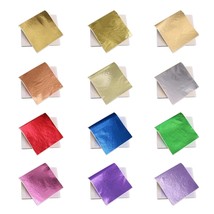 12 Colors 600 Pieces Gold Leaf Sheets, Gold Leaf Paper For Arts Decoration, Hand - £27.17 GBP