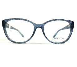 Valentino V2630 424 Eyeglasses Frames Clear Blue Lace Round Full Rim 50-16-130 - $130.69