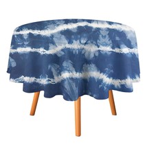 Striped Tie Dye Tablecloth Round Kitchen Dining for Table Cover Decor Home - £12.78 GBP+