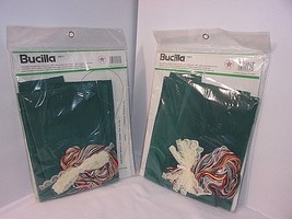 2 Christmas Stockings  ANTIQUE SANTA Counted Cross Stitch Kits Bucilla 82617 - £31.21 GBP
