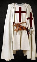 Medieval Tunic &amp; Hooded Cloak Crusader Costume Knight Surcoat LARP costume gift - £250.82 GBP