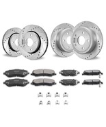 VEVOR Drilled Slotted Front&amp;Rear Brake Rotors Pads Kit for 07-2017 Jeep ... - €225,23 EUR
