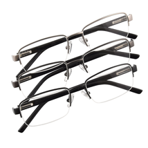 Reading Glasses Semi-Rimless Glass Scratch Resistant Lenses Rectangular ... - £26.74 GBP