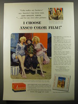 1954 Ansco Color Film Advertisement - John Ringling North and Emmett Kelly - £14.45 GBP