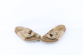Vtg Betula Birkenstock Womens 7 Distressed Suede Leather Webbed Strap Sandals - £35.48 GBP