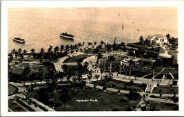 RPPC Aerial View Bayfront Park Amphitheater Miami Florida FL UNP Postcard C8 - £12.42 GBP