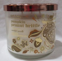 Bath &amp; Body Works 3-wick Large Jar Scented Candle Pumpkin P EAN Ut Brittle - £33.58 GBP