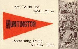 HUNTINGTON-YOU Auto Be With ME-SOMETHING Doing All Th Time~Felt Pennant Postcard - £8.17 GBP