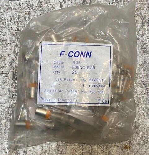 F-Conn RGB Cable FSBNC1RGB Model Pack of 25 Connectors - Everything Else