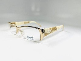 Lady M Eyewear #689 Gold Eyeglasses with Ivory &amp; Tan Temples 51/15/135 - $24.70