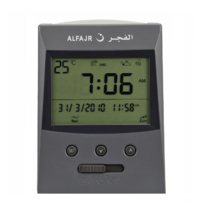 Alfajr Vertical Grey Islamic Muslim Prayer Digital Azan Table Desk Clock CS-03 - £24.04 GBP