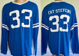 Cat Stevens Yusuf Long Sleeve T-Shirt Blue Official 2xL Jersey #33 Cotto... - £39.34 GBP