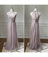 Amsale Aliki Halter Prom Formal Dress Gown Taupe Latte Bridesmaid  4 - $41.76