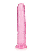 Shots Realrock Crystal Clear 9&quot; Straight Dildo W/suction Cup - Pink - $28.93