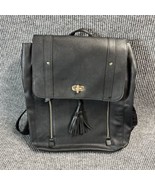 Faux Leather Black Backpack Laptop Bag Casual Work Business Pockets Stra... - $39.68