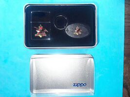 1994 Anheuser Busch Beer Eagle &amp; Keychain Zippo Lighter Gift Set - €48,80 EUR