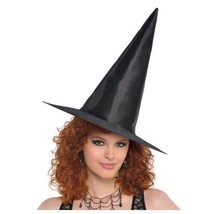 Classic Black Adult Nylon Halloween Witch Hat 18 in - £10.30 GBP