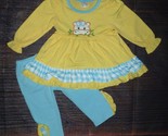 NEW Boutique Hippopotamus Girls Tunic Dress Ruffle Leggins Outfit Set - $16.99
