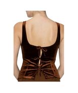 Iris Velvet Ribbon Tie Sleeveless Top Size L Chocolate Brown Autumn Part... - $348.91 MXN