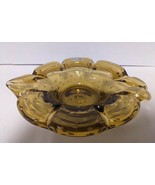 Bischoff Art Glass Controlled Bubble Honey Yellow Ash Tray Candy Dish MC... - £23.52 GBP