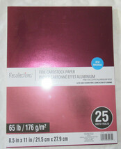 Recollections Cardstock Paper 8 1/2&quot; x 11&quot; 25 Sheets 65 lb SOLID PINK FOIL - £12.67 GBP