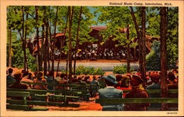 National Music Camp, Interlochen, Michigan Linen Postcard - Curt Teich bk46 - £3.13 GBP